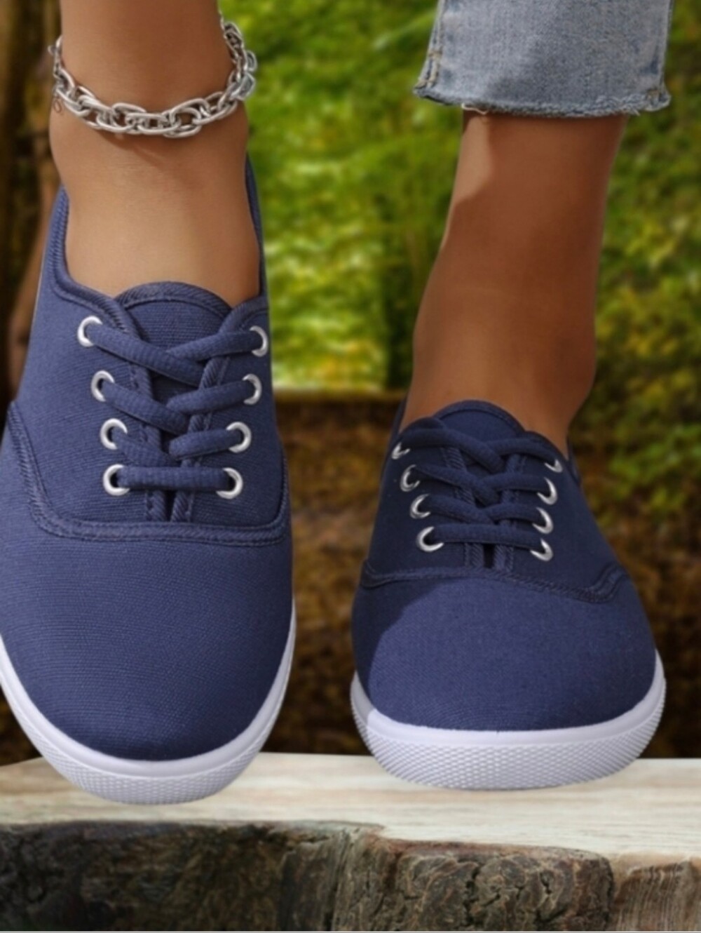 Goodfellow & Co Navy Canvas Kids Lace-Up Sneakers